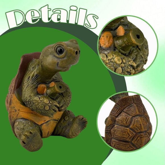 2.4In Cute Resin Fishing Turtle Water Feature Decorations for Backyard Ponds - Picture 3 of 7